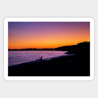 Fisherman's Silhouette Photograph Sticker